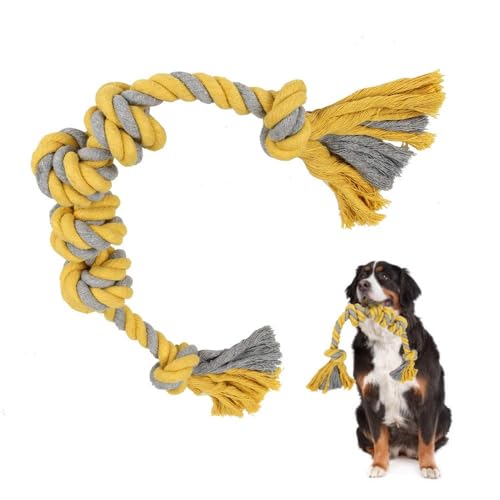 EHOTER Hundespielzeug Seil 6 Knoten Unzerstörbare Zerrspielzeug Baumwolle Haustier Kauspielzeug Seil für Aggressive Kauen Interaktives Seil für mittlere und große Hunderassen von EHOTER
