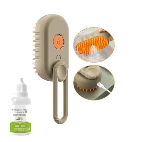 EHOTER Katzenbürste mit Spray Haustier Hundebürste Reinigungsbürste Für Tierhaare, 3 in 1 Multifunctional Tierhaarentferner Für Massage Pflege Und Haarentfernung (B) von EHOTER