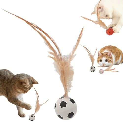 EHOTER Katzenfederball, Spielzeug für Haustiere, Katzenspielzeug, bissfest, Hüpfball, Katze, Hüpfball, Spielzeug, Basketball, Fußball, Baseball, interaktiver Hüpfball für Innenkatzen, Geschenke EHOTER Katzenfederball, Spielzeug für Haustiere, Katzenspielzeug, bissfest, Hüpfball, Katze, Hüpfball, Spielzeug, Basketball, Fußball, Baseball, interaktiver Hüpfball für Innenkatzen, Geschenke von EHOTER