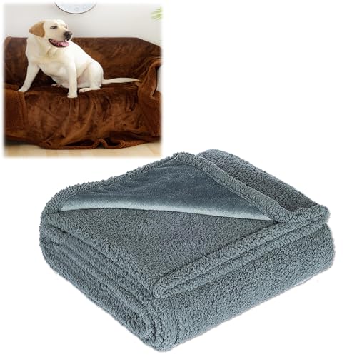 EHOTER Liebesdecke Wasserdicht Haustierdecke Groß Hundedecke Katzendecke Sofaschutz aus Sherpa Fleece Weich Waschbar Kuscheldecke Warm Sofaliebesdecke Outdoor Hundedecke Gwschenk (S,Grau) von EHOTER