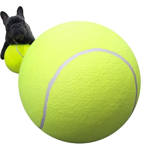 EHOTER Riesiger Tennisball für Hundespielzeug 24cm Hunde Tennisbälle Spielzeug Aufblasbares Interaktives Hundespielzeug Tennisball Hundespielzeugbälle Heimtierbedarf für Große mittelgroße Hunde von EHOTER