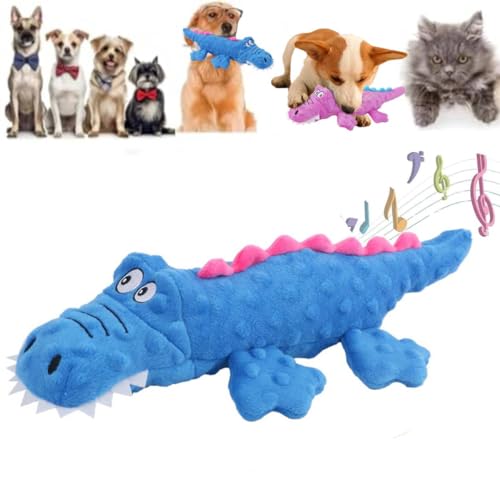 EHOTER Robuste Krokodile Hundespielzeug für schwere Kauer 2024 Hundebegleiter Spielzeug Unzerstörbar Unzerbrechlich Gefülltes Plüsch Hundespielzeug für aggressive Kauer Interaktives Hundespielzeug von EHOTER