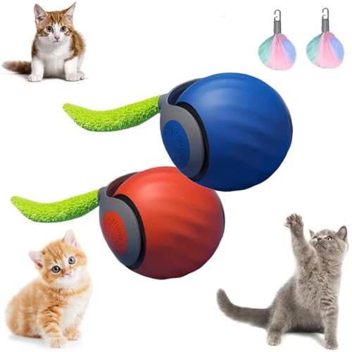 EHOTER Speedy Tail Katzenspielzeug Interaktives Katzenspielzeug für Indoor-Katzen, Automatisch Beweglicher Katzenspielzeug-Ball, USB wiederaufladbar, intelligentes Katzenspielzeug, Ball, zwei EHOTER Speedy Tail Katzenspielzeug Interaktives Katzenspielzeug für Indoor-Katzen, Automatisch Beweglicher Katzenspielzeug-Ball, USB wiederaufladbar, intelligentes Katzenspielzeug, Ball, zwei von EHOTER