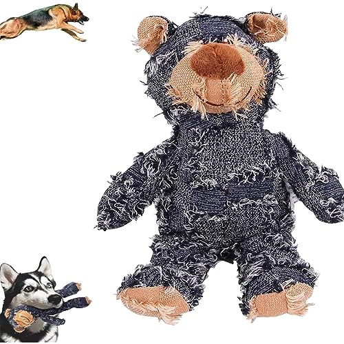 EHOTER ZerstörBär für Starke Kauer Unzerstörbares Plüschbär Bettelbär Haustier Hundespielzeug 2023 Neues Extreme Bear Dog Toy Kuscheltier Kauspielzeug Quietschspielzeug für Kleine Große Rasse (A) von EHOTER