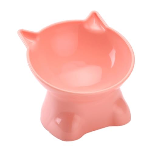 Futternapf Erhöht - Anti Erbrechen Fressnapf Katze mit 15° Neigung Design Katzennapf Katzenfutter Napf Welpe Futternäpfe Katzen Futternapf (Pink) von EHOTER