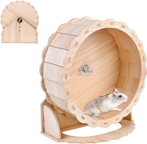 EHOTER Hamsterrad Laufrad Hamster Leise Hamster Spielzeug Holzlaufrad Lustiges Hamsterlaufrad Aus Holz Silent Hamster Rad Für Hamster Rennmäuse Mäuse Chinchillas Oder Andere Kleintiere (15cm) von EHOTER