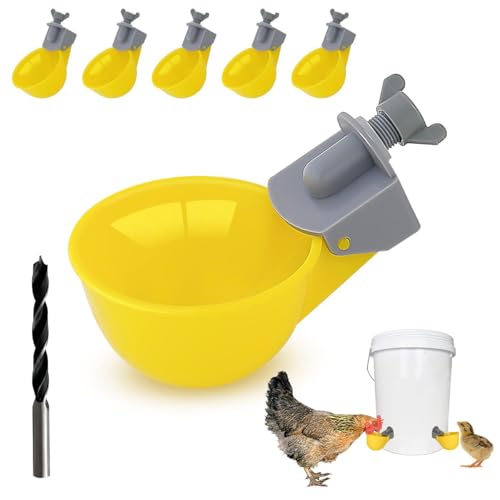 Hühner-Wasserbecher, automatische Hühnerbewässerung, Anti-Leck-System, hält 50 mehr Wasser, geeignet für Küken, Huhn, Ente, Wachtel, Truthahn (6 Stück) von EHOTER
