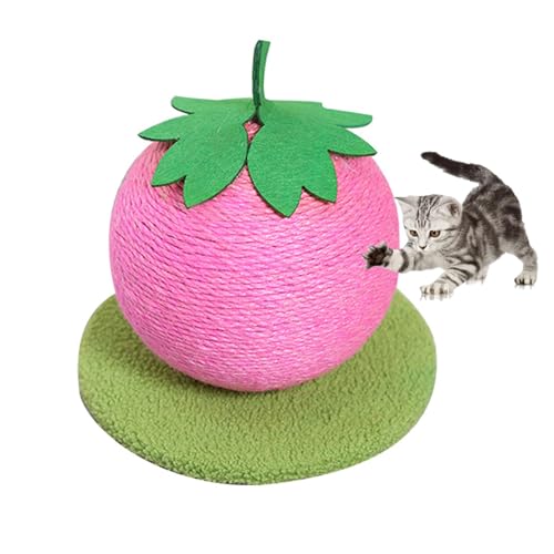 Katzenkratzbaum Obstkratzer Kätzchen Kratzbaum Grün mit natürlichem Sisalseil für Indoor Katzen Kralle Katzenbaum mit für Krallenschärfen und körperliche Bewegung (Erdbeere) von EHOTER