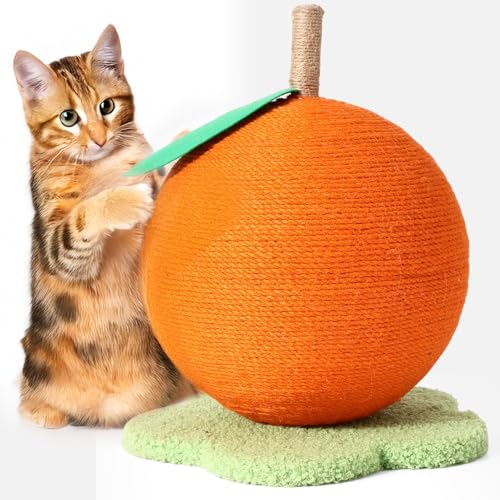 Katzenkratzbaum Obstkratzer Kätzchen Kratzbaum Grün mit natürlichem Sisalseil für Indoor Katzen Kralle Katzenbaum mit für Krallenschärfen und körperliche Bewegung (Orange) von EHOTER