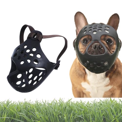 Maulkorb für Hunde mit kurzer Schnauze, französische Bulldogge, mit ausgestrecktem Design, um zu verhindern, dass Essen, Beißen und Lecken, Netzstoff und atmungsaktiver Maulkorb für die Fellpflege Maulkorb für Hunde mit kurzer Schnauze, französische Bulldogge, mit ausgestrecktem Design, um zu verhindern, dass Essen, Beißen und Lecken, Netzstoff und atmungsaktiver Maulkorb für die Fellpflege von EHOTER