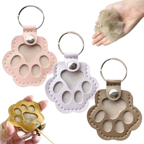 Schlüsselanhänger für Hundehaar, niedlich, Leder, Katzenpfotenform, Schlüsselanhänger für Hunde und Katzen, Andenken, Pelz, Haustier-Gedenk-Schlüsselanhänger, Geschenke zum Sammeln von Katzen und Schlüsselanhänger für Hundehaar, niedlich, Leder, Katzenpfotenform, Schlüsselanhänger für Hunde und Katzen, Andenken, Pelz, Haustier-Gedenk-Schlüsselanhänger, Geschenke zum Sammeln von Katzen und von EHOTER