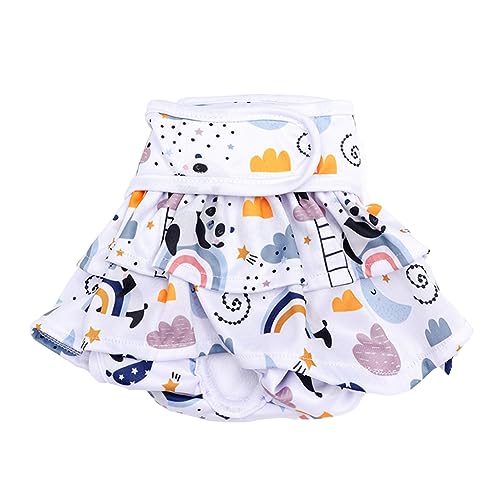 Schutzhose Läufige Hündin Washable Dog Diapers Reusable Doggie Diapers Waschbar und Wiederverwendbare Hunde Windeln Cute Diapers Puppy Diapers Physiologische Unterwäche (S,Weiss) von EHOTER