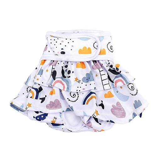 EHOTER Schutzhose Läufige Hündin Washable Dog Diapers Reusable Doggie Diapers Waschbar und Wiederverwendbare Hunde Windeln Cute Diapers Puppy Diapers Physiologische Unterwäche (S,Weiss) von EHOTER