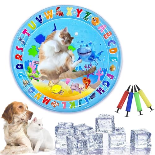 Sensorische Wasserspielmatte für Katzen 2024, neue Wasserbauch-Zeitmatte für Katzen, Hunde, verdickter Wassersensor, Spielmatte für Katzen, Sommer, Katzen-Wasserspielmatte, Geschenk mit Pumpe (E-65 Sensorische Wasserspielmatte für Katzen 2024, neue Wasserbauch-Zeitmatte für Katzen, Hunde, verdickter Wassersensor, Spielmatte für Katzen, Sommer, Katzen-Wasserspielmatte, Geschenk mit Pumpe (E-65 von EHOTER