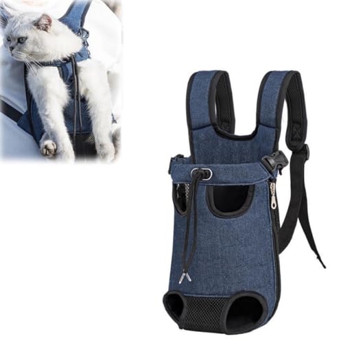 Verstellbarer, tragbarer Haustier-Tragerucksack für kleine, mittelgroße Hunde, Katzen, Welpen, Vordertasche, Katze, Hundetragetasche, Reisetasche zum Wandern, Radfahren (L) von EHOTER