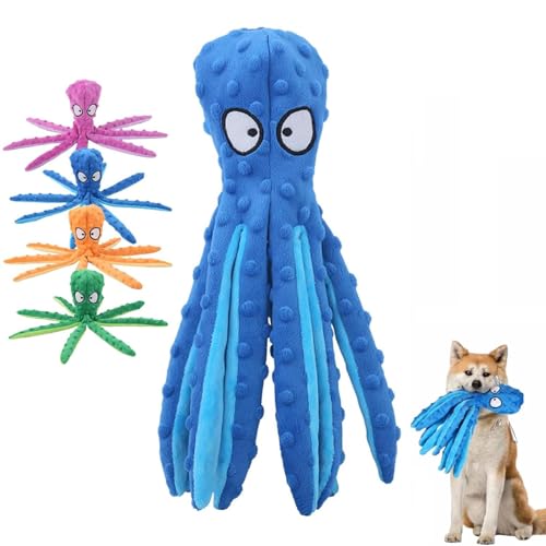 Whiskerspot Octopus Hundespielzeug, keine Füllung, quietschend, interaktives Spielspielzeug mit Knisterpapier, umweltfreundlich, Oktopus, Plüsch für Hunde, Zahnreinigung & langlebig für Welpen (blau) Whiskerspot Octopus Hundespielzeug, keine Füllung, quietschend, interaktives Spielspielzeug mit Knisterpapier, umweltfreundlich, Oktopus, Plüsch für Hunde, Zahnreinigung & langlebig für Welpen (blau) von EHOTER