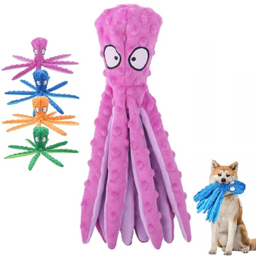 Whiskerspot Octopus Hundespielzeug, keine Füllung, quietschend, interaktives Spielspielzeug mit Knisterpapier, umweltfreundlich, Oktopus, Plüsch für Hunde, Zahnreinigung & langlebig für Welpen (lila) Whiskerspot Octopus Hundespielzeug, keine Füllung, quietschend, interaktives Spielspielzeug mit Knisterpapier, umweltfreundlich, Oktopus, Plüsch für Hunde, Zahnreinigung & langlebig für Welpen (lila) von EHOTER