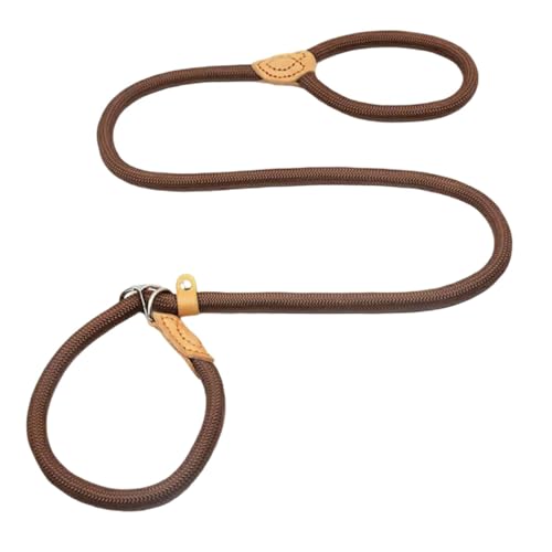 Hanfseil-Hundehalsband, verstellbare Hundeleine für kleine, mittelgroße und große Hunde, Outdoor-Sport, Welpen, Traktion (Kaffee, 1,4 cm x 180 cm) von EHYQK