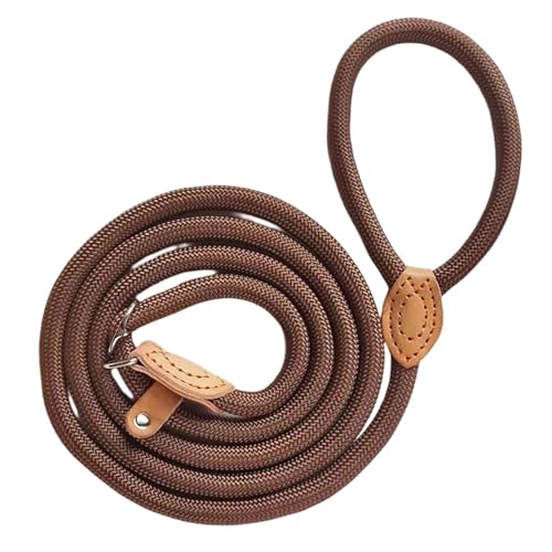 Hanfseil-Hundehalsband, verstellbare Hundeleine für kleine, mittelgroße und große Hunde, Outdoor-Sport, Welpen, Traktion (Kaffee, 1,6 cm x 250 cm) von EHYQK