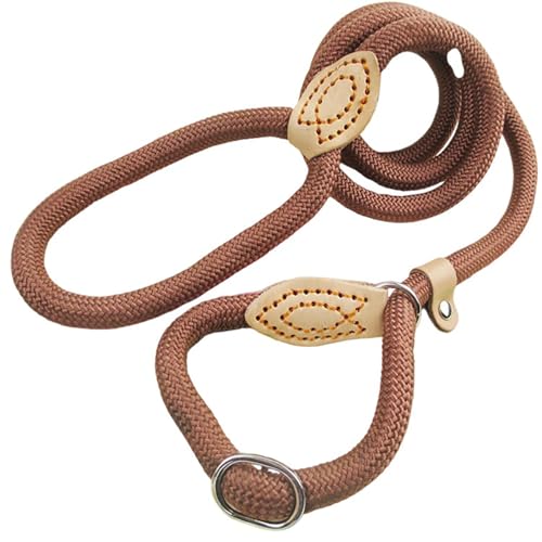 Hanfseil-Hundehalsband, verstellbare Hundeleine für kleine, mittelgroße und große Hunde, Outdoor-Sport, Welpen, Traktion (Kaffee, 1 x 150 cm) von EHYQK
