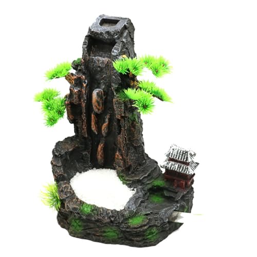 EHZBRCN Dynamic Waterfall Mountain Tree Aquarium Dekoration Natürliche Harzgelände Landschaft Für Süßwassersalzwassertanks EHZBRCN Dynamic Waterfall Mountain Tree Aquarium Dekoration Natürliche Harzgelände Landschaft Für Süßwassersalzwassertanks von EHZBRCN