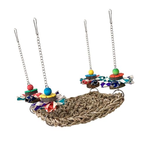 EHZBRCN Handgefertigtes Vogelschwung Kauspielzeug Futter Accessoire Mit Perlenspielzeugkäfighängelspielzeug Für Sittiche Lovebirds EHZBRCN Handgefertigtes Vogelschwung Kauspielzeug Futter Accessoire Mit Perlenspielzeugkäfighängelspielzeug Für Sittiche Lovebirds von EHZBRCN