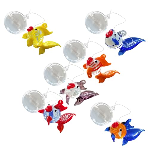 Set Von 6 Künstlerischen Glashängefischen Mit Blasenfenster Charm Aquarium Float Dekoration Für Zuhause Und Büro Set Von 6 Künstlerischen Glashängefischen Mit Blasenfenster Charm Aquarium Float Dekoration Für Zuhause Und Büro von EHZBRCN