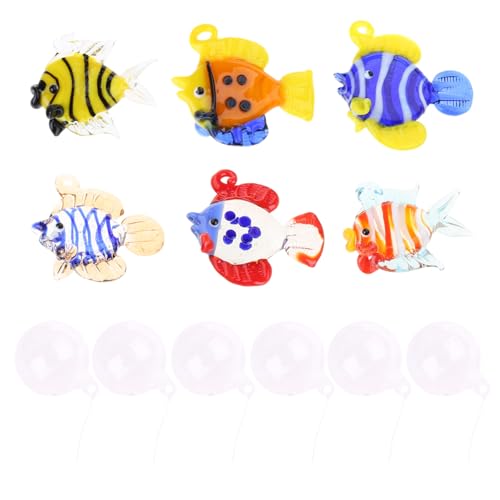 Set Von 6 Künstlerischen Glashängefischen Mit Blasenfenster Charm Aquarium Float Dekoration Für Zuhause Und Büro Set Von 6 Künstlerischen Glashängefischen Mit Blasenfenster Charm Aquarium Float Dekoration Für Zuhause Und Büro von EHZBRCN