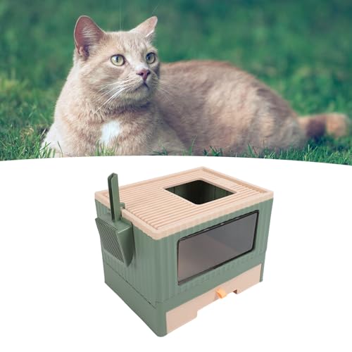 Geschlossene Katzentoilette, Große, überdachte Katzentoilette mit Schublade, Geschlossene Katzentoilette, Leicht zu Reinigende, Große Obere Einstiegsschale, 17,7 X 13,4 X 13,2 Geschlossene Katzentoilette, Große, überdachte Katzentoilette mit Schublade, Geschlossene Katzentoilette, Leicht zu Reinigende, Große Obere Einstiegsschale, 17,7 X 13,4 X 13,2 von EIMSOAH