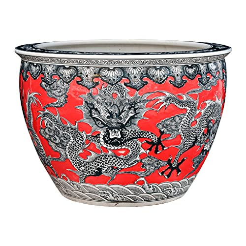 Fischschalen Aquarium Aquarium-Aquarium im chinesischen Stil, Keramik, Goldfischbecken, handbemaltes Aquarium, Innenhof, großes Fischkulturbecken, Aquarium-Starter-Kits Mittelstücke Vase (Size : 76CM Fischschalen Aquarium Aquarium-Aquarium im chinesischen Stil, Keramik, Goldfischbecken, handbemaltes Aquarium, Innenhof, großes Fischkulturbecken, Aquarium-Starter-Kits Mittelstücke Vase (Size : 76CM von EINES
