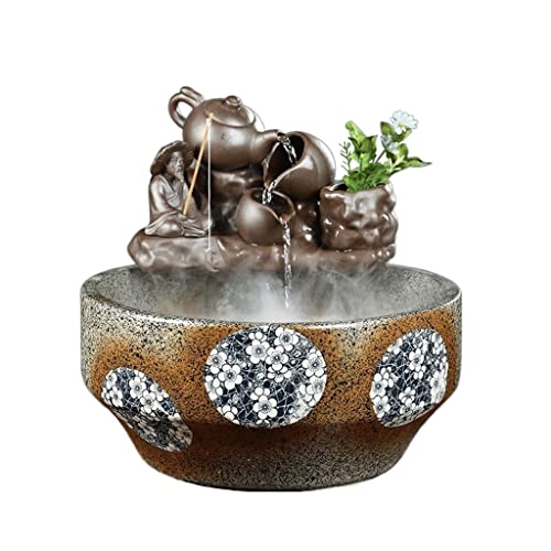 Fischschalen Aquarium Aquarium-Keramik-Aquarium Home Living Room Circulation Flow Water Fish Tank Feng Shui Lucky Ornaments Balcony Fish Culture Bowl Mittelstücke Vase (Color : A, Size : 33CM) von EINES