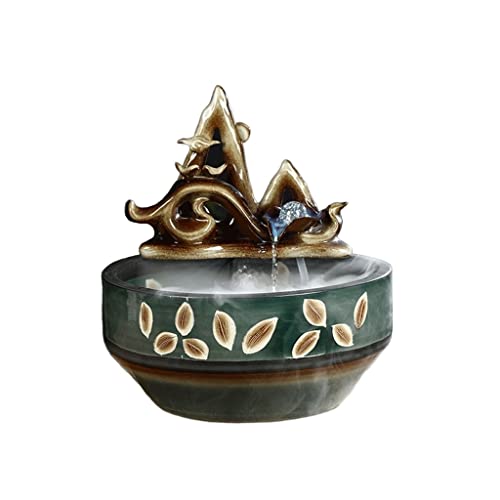 Fischschalen Aquarium Aquarium-Keramik-Aquarium Home Living Room Circulation Flow Water Fish Tank Feng Shui Lucky Ornaments Balcony Fish Culture Bowl Mittelstücke Vase (Color : C, Size : 41CM) von EINES