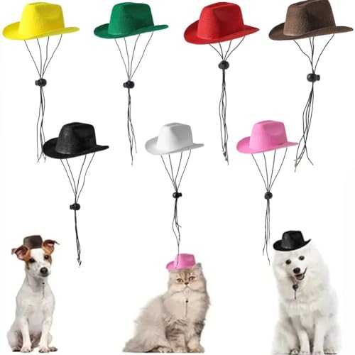Cowboyhut für Hunde, Hundekostüm, verstellbar, Western-Cowboyhut, Cosplay-Kappe, Geburtstagsparty-Dekoration, Foto-Requisite, Haustierbedarf von EIRZNGXQ