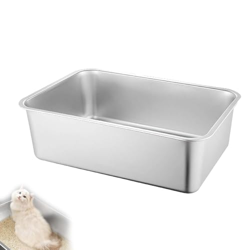 Katzentoilette aus Metall, Edelstahl, Katzentoilette, Kaninchentoilette, Haustierreinigungswerkzeug für große und kleine Katzen, Kaninchen, Haustier Katzentoilette aus Metall, Edelstahl, Katzentoilette, Kaninchentoilette, Haustierreinigungswerkzeug für große und kleine Katzen, Kaninchen, Haustier von EIRZNGXQ