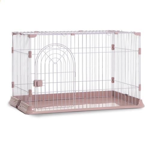 EKDJSN Großer Katzenkäfig, Innenbereich Katzenlaufstall, halbgeschlossenes Katzenlaufstall, mehrschichtig und mehrtürig, Abnehmbarer Laufstall aus Metall (Color : Pink, Size : 29.5x19.6x17.3in) von EKDJSN