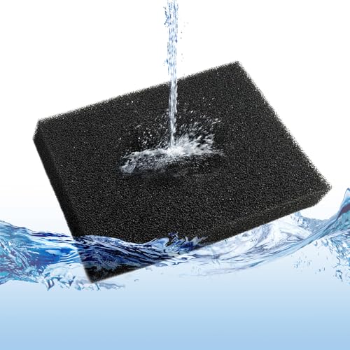 EKIND Aquarium-Filterschaum-Pad, zuschneidbar, schwarz, Bio-Schwamm-Filtermedien für Aquarien, langlebig, hocheffiziente Wasserreinigung (Mesopores, 20 x 20 x 2 cm) von EKIND
