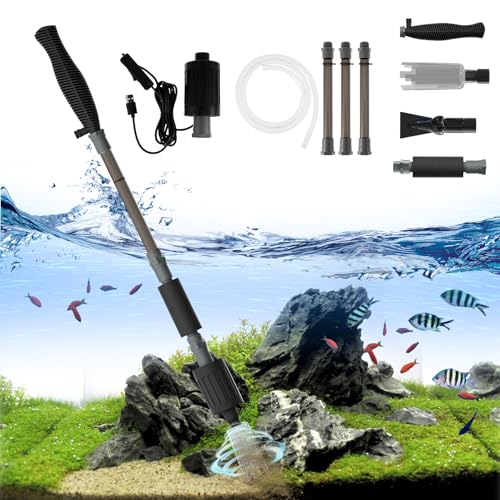 EKIND Elektrischer Aquarium-Kiesreiniger, USB, 6-in-1-Multifunktions-Aquarium-Sandreiniger, Wasserwechsel-Set mit einstellbarer Länge und starker Saugkraft, bürstenloser Motor, USB-Schnittstelle EKIND Elektrischer Aquarium-Kiesreiniger, USB, 6-in-1-Multifunktions-Aquarium-Sandreiniger, Wasserwechsel-Set mit einstellbarer Länge und starker Saugkraft, bürstenloser Motor, USB-Schnittstelle von EKIND