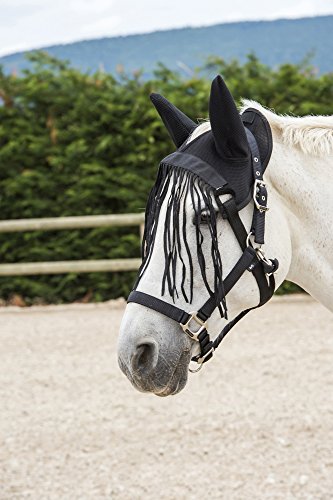Unbekannt Preiswerte Netzhaube mit Fliegenfransen, schwarz, Warmblut von EKKIA