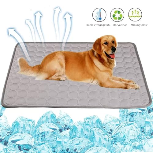 EKKJNQ Cat Cooling Pad, Pet Non-Toxic Cooling Pad, Washable Pet Cooling Pad, Suitable for Indoor, Outdoor and Car (Gray,100X70CM) von EKKJNQ