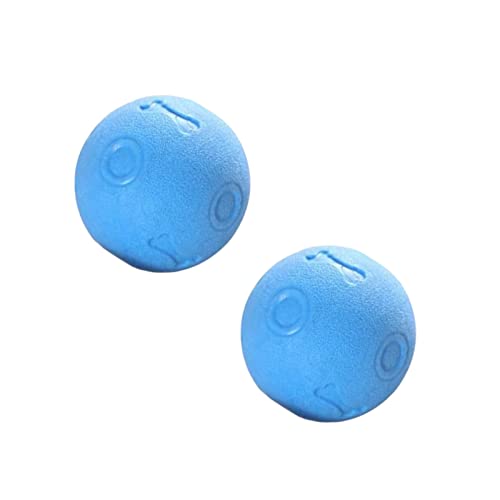 EKKJNQ Hundeball/Wurfball/Interaktives Spielzeug für Hunde/Weich und Elastisch Vollgummiball/Hundeball welpen Frisbee Hund Ball mit Schnur Hund Balldurchmesser 6cm 2PCS (Blau) von EKKJNQ