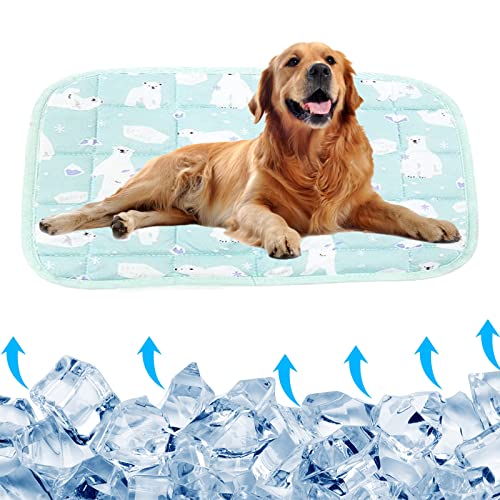 EKKONG Kühlmatte für Hunde, Selbstkühlende Hundematte, Waschbar Selbstkühlende Matte, Haustier Kühlmatte für Hunde Katzen (L, Grün) von EKKONG