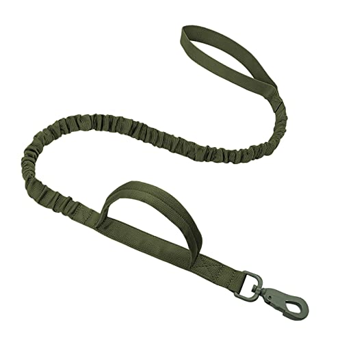 Militärisches taktisches Hundehalsband-Leine-Set Pet Nylon Walking Training Collar for mittelgroße Hunde (Color : Green Leash, Size : -L) von EKLART