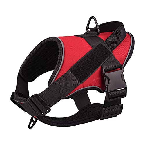 No Pull Dog Harness Reflektierendes, atmungsaktives, verstellbares Haustier-Traktions-Hundegeschirr Hundezubehör (Color : Red1, Size : -XL) von EKLART