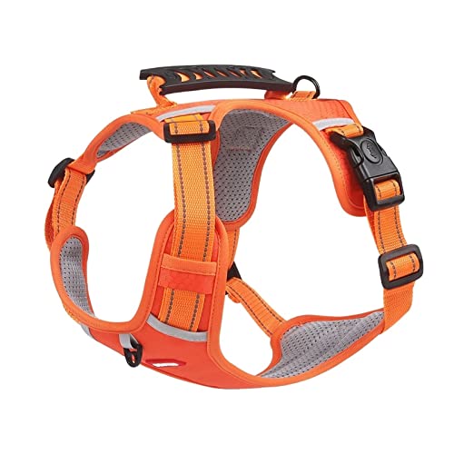 Weste Typ Hundegeschirr mit Griff Reflektierender Verstellbarer Brustgurt for mittelgroße Hunde Heimtierbedarf (Color : Orange, Size : -XS) von EKLART