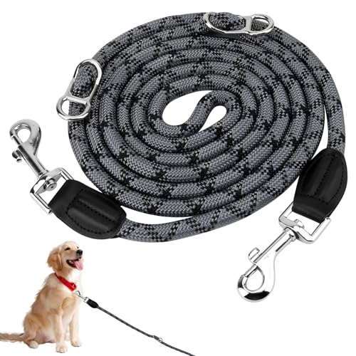 Verstellbare Hundeleine Hunde Doppelleine mit 2 Karabiner 2 Rings Reflektierend, 2.6m Multifunktionale Hundeleine für Große Hunde und Mittelgroße Hunde Verstellbare Hundeleine Hunde Doppelleine mit 2 Karabiner 2 Rings Reflektierend, 2.6m Multifunktionale Hundeleine für Große Hunde und Mittelgroße Hunde von EKOCEV