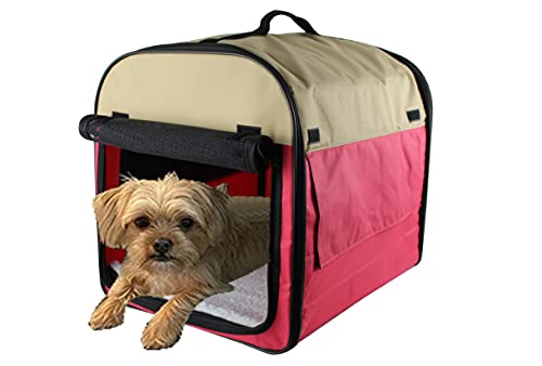 Transporttasche für Haustiere, faltbar, für Hunde, Stoff (rot) von ELAELA