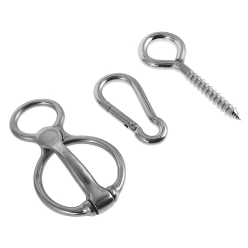 ELAYARD Edelstahl Pferde Anbindering Sicherer Tie Clip mit Augenschraube für Stall und Training Verletzungsprävention Stallzubehör Pferdeausrüstung Silber von ELAYARD