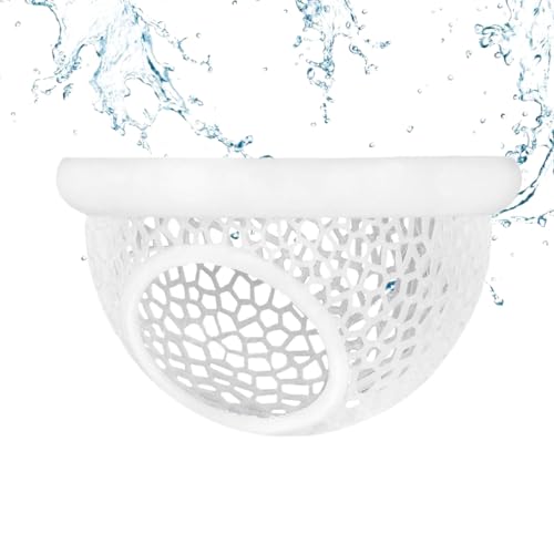 ELCCOTYA Schwimmende Betta-Fischhöhle für Aquarien, All-in-One-Fischzubehör mit Futterring, Ruheplatz, Versteck für Bettas und Garnelen (weiß, 7,9 x 4,8 cm) von ELCCOTYA