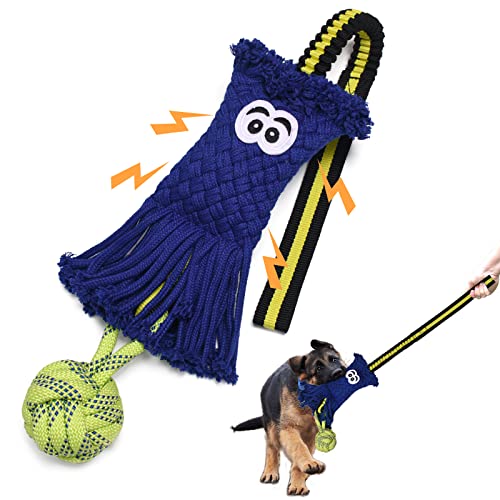 ELEGX Hundespielzeug mit Bungee-Seil, quietschendes Hundespielzeug, Tauziehen für aggressive Kauer, Hundespielzeug für Spaß und Interaktivität, Hundespielzeug für kleine, mittelgroße und große Rassen von ELEGX