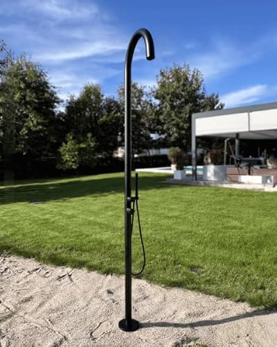 ELEMENTO Außendusche Fuoco aus Edelstahl - schwarz matt von ELEMENTO
